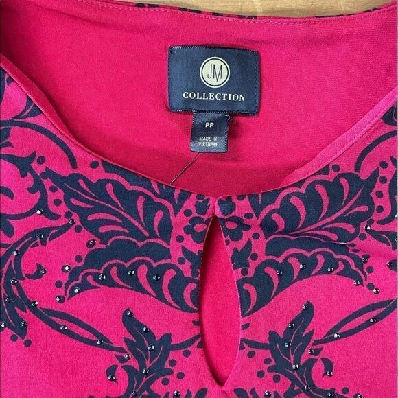 JM Collection Red Blouse  - Picture 4 of 9